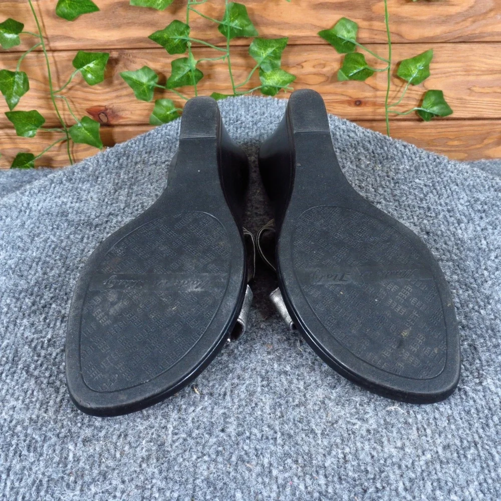 Italian Shoemakers Women Wedge Sandals Size 10 Dress Casual Pewter Metallic Grey